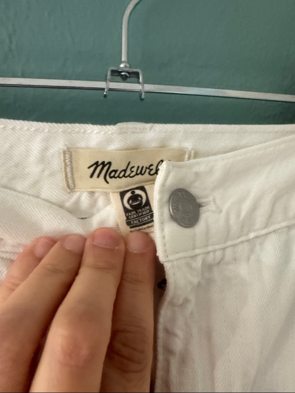 Madewell Off-White Wide-Leg Cotton Trousers - Picture 3 of 6
